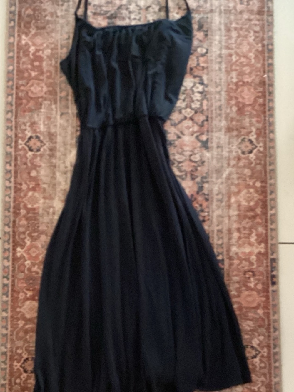 LOFT Black Spaghetti-Strap Maxi Dress